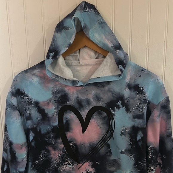 Multicolor Hooded Long Sleeve Sweatshirt sz 13/14 yrs - Picture 4 of 8